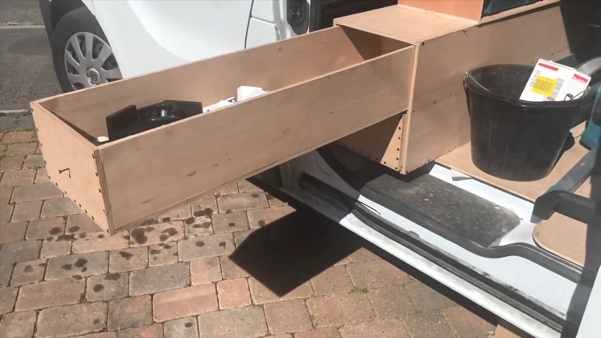 Connor's DIY Plywood-Shelved Electrician's Van